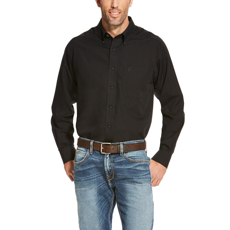 Men's Wrinkle Free Solid Black Shirt