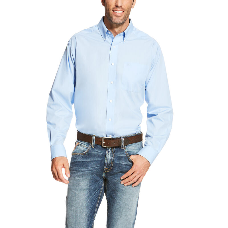 Men's Wrinkle Free Solid Shirt Light Blue