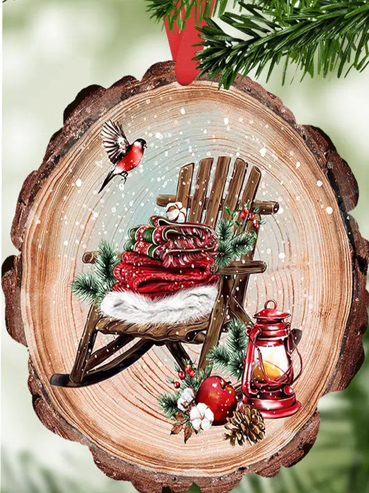 Christmas Rocker Chair Lantern Cardinal Ornament