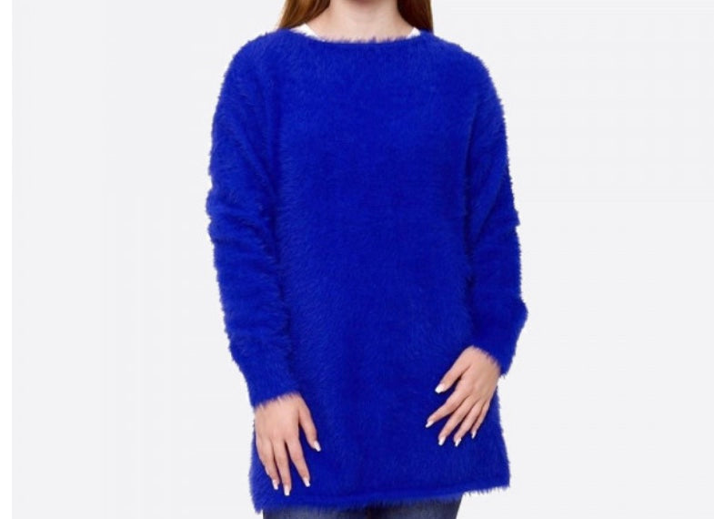 Blue Fuzzy Knit Sweater