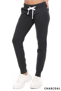 CHARCOAL CASUAL BASIC FLEECE SWEATPANTS JOGGER WITH POCKETS