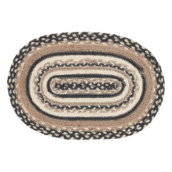 Sawyer Mill Charcoal Creme Jute Oval Placemat
