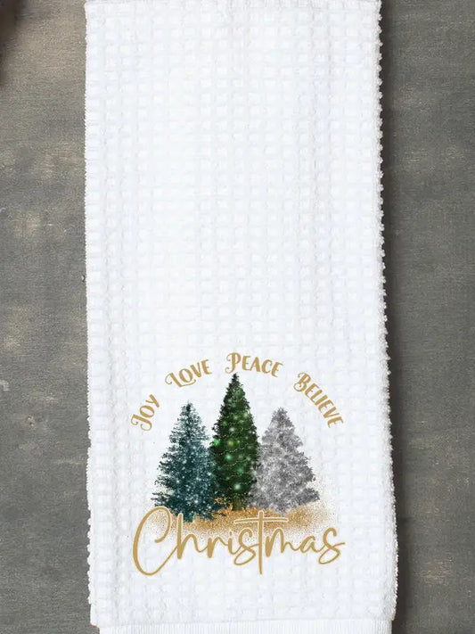 Christmas Holiday Gift Joy Love Peace Believe Christmas Towel
