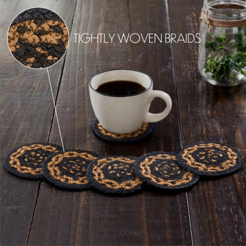 Black & Tan Jute Coaster Set