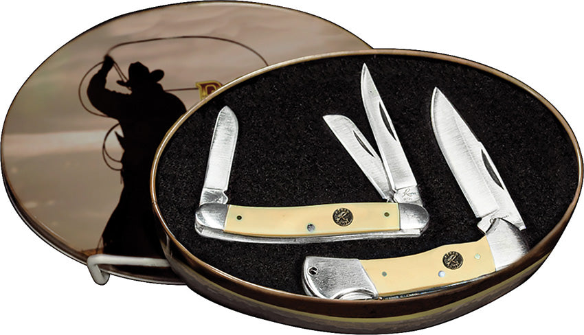 2 Knife Tin with One and Three Blade Knife