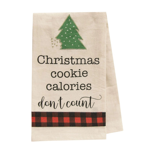 Christmas Cookie Calories Don't Count Dish Towel