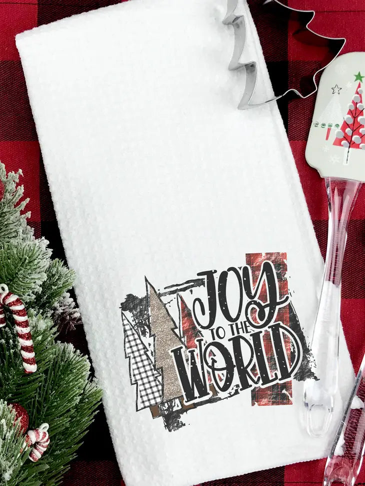 Joy To The World Christmas Holiday Graphic Towel