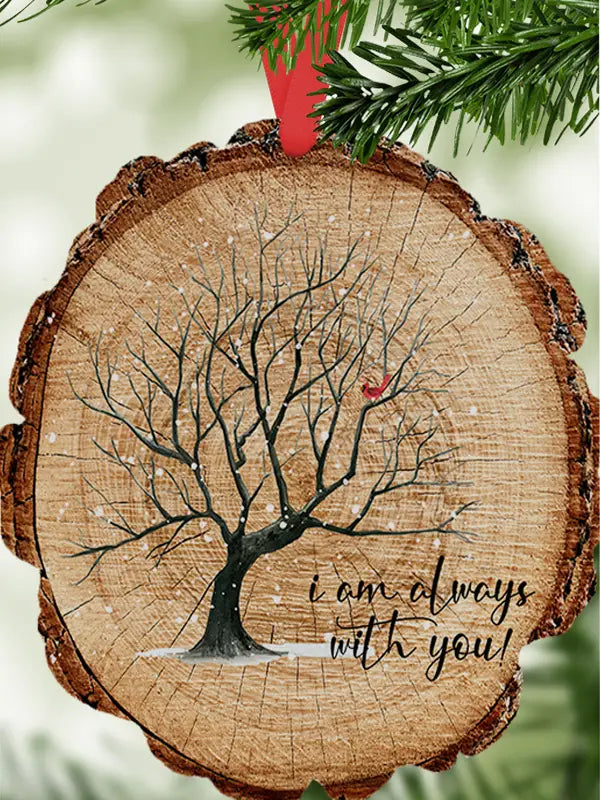Snow Tree Cardinal Always With You Christmas Ornament