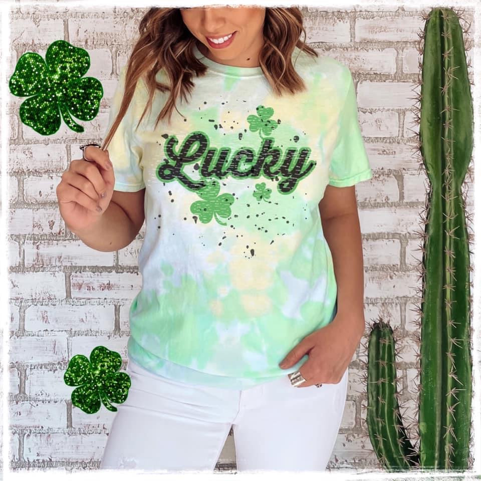 LUCKY Sky-Dyed St. Patrick's Tee